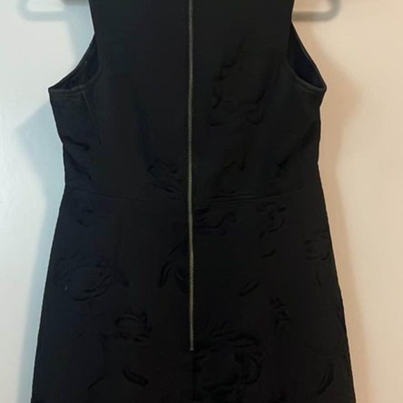 French Connection Black Dress With Embroidered Floral Pattern - Size 4 - Picture 3 of 3